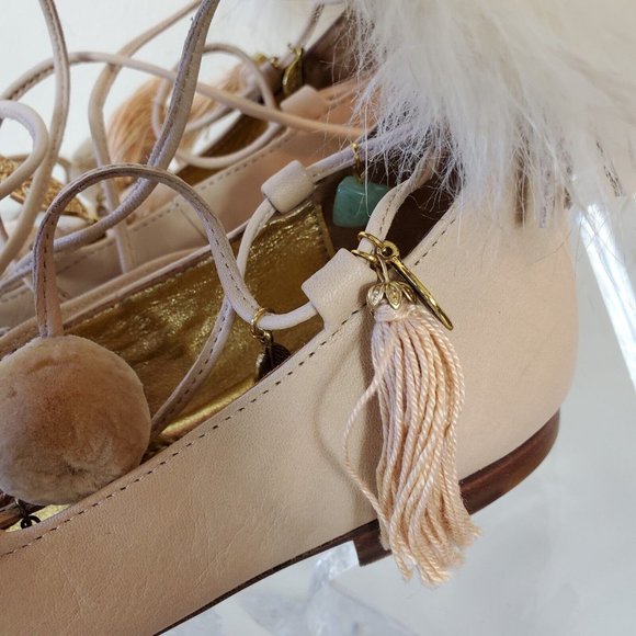 ALAMEDA TURQUESA Wrap Shoes Flats Pointed Toe The Blonde Salad Charm Womens 37 7 - Picture 4 of 11